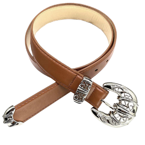 Chrome Silver Buckle Belt